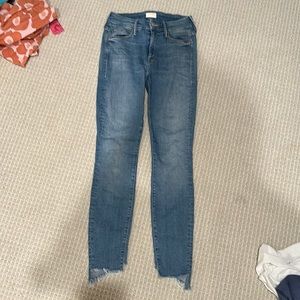 Mother light wash skinny jeans